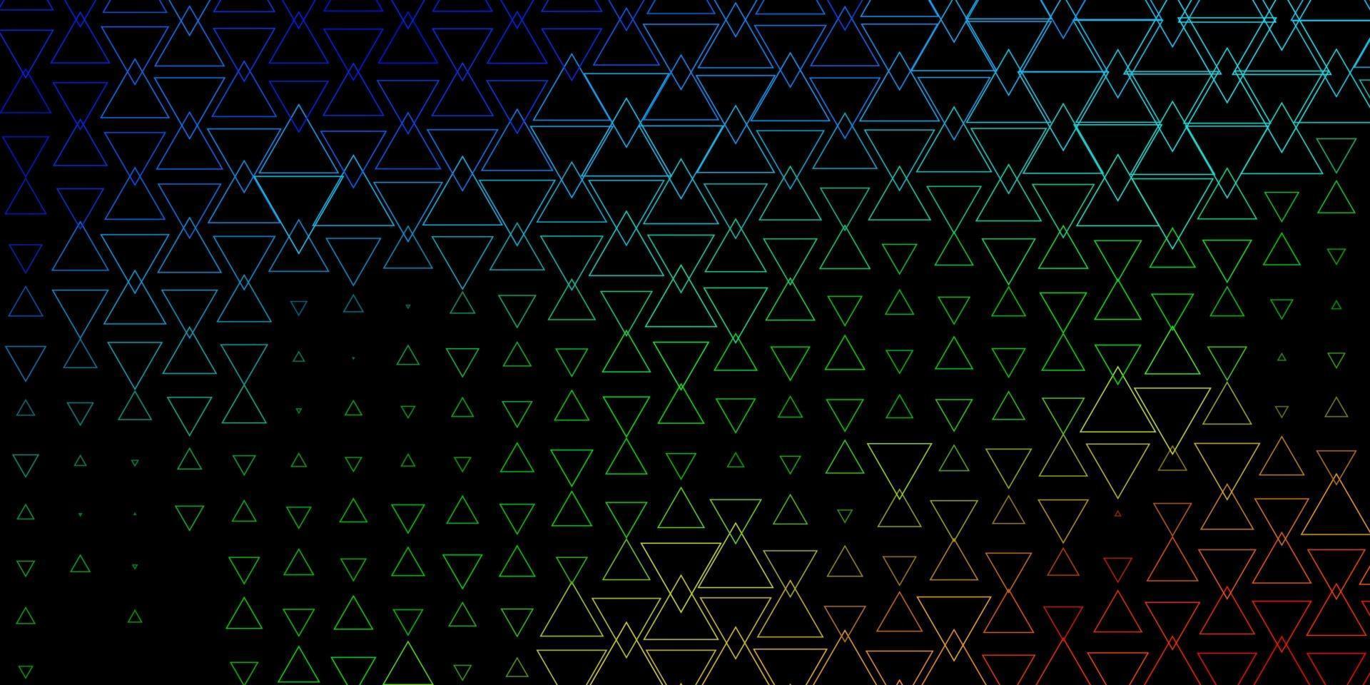 trama vettoriale multicolore scuro con linee, triangoli.