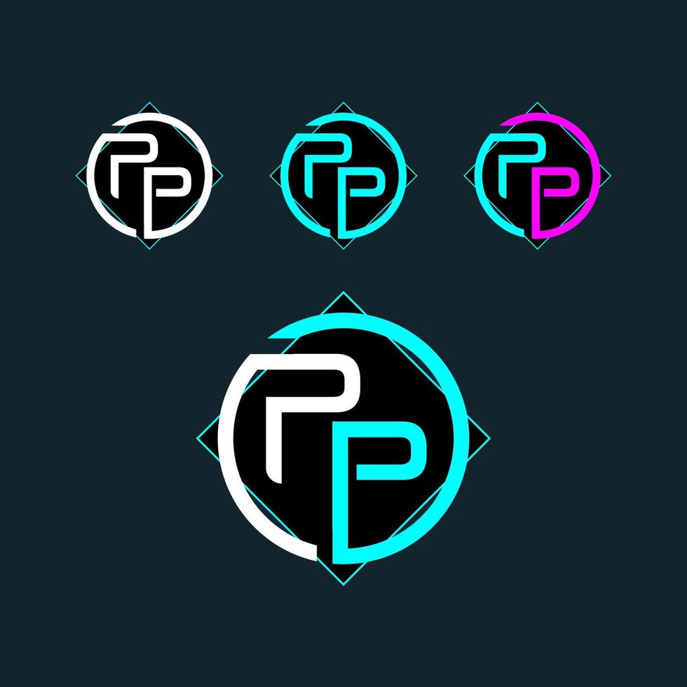 pp di moda lettera logo design vettore