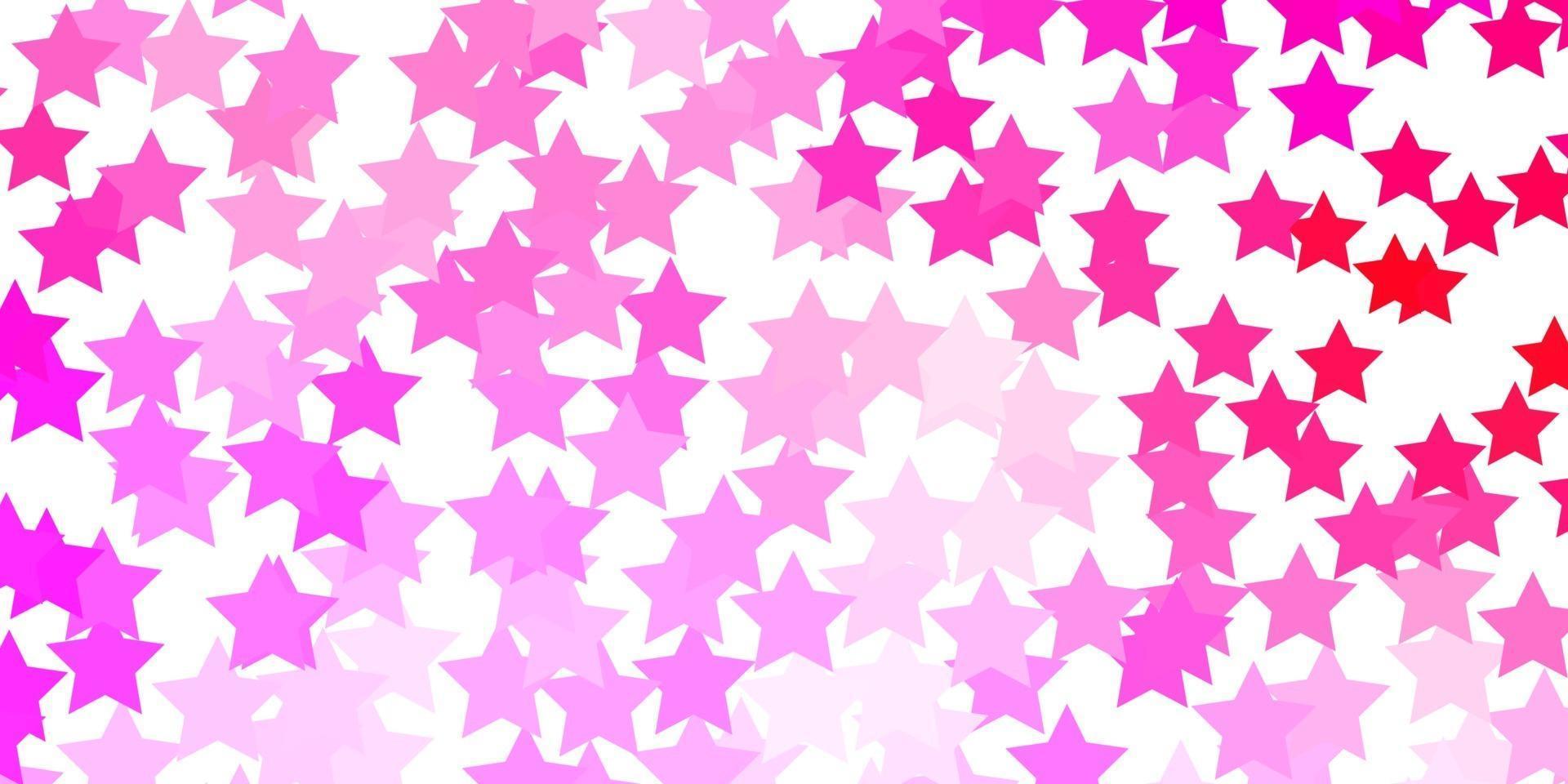 sfondo vettoriale rosa chiaro con stelle colorate.