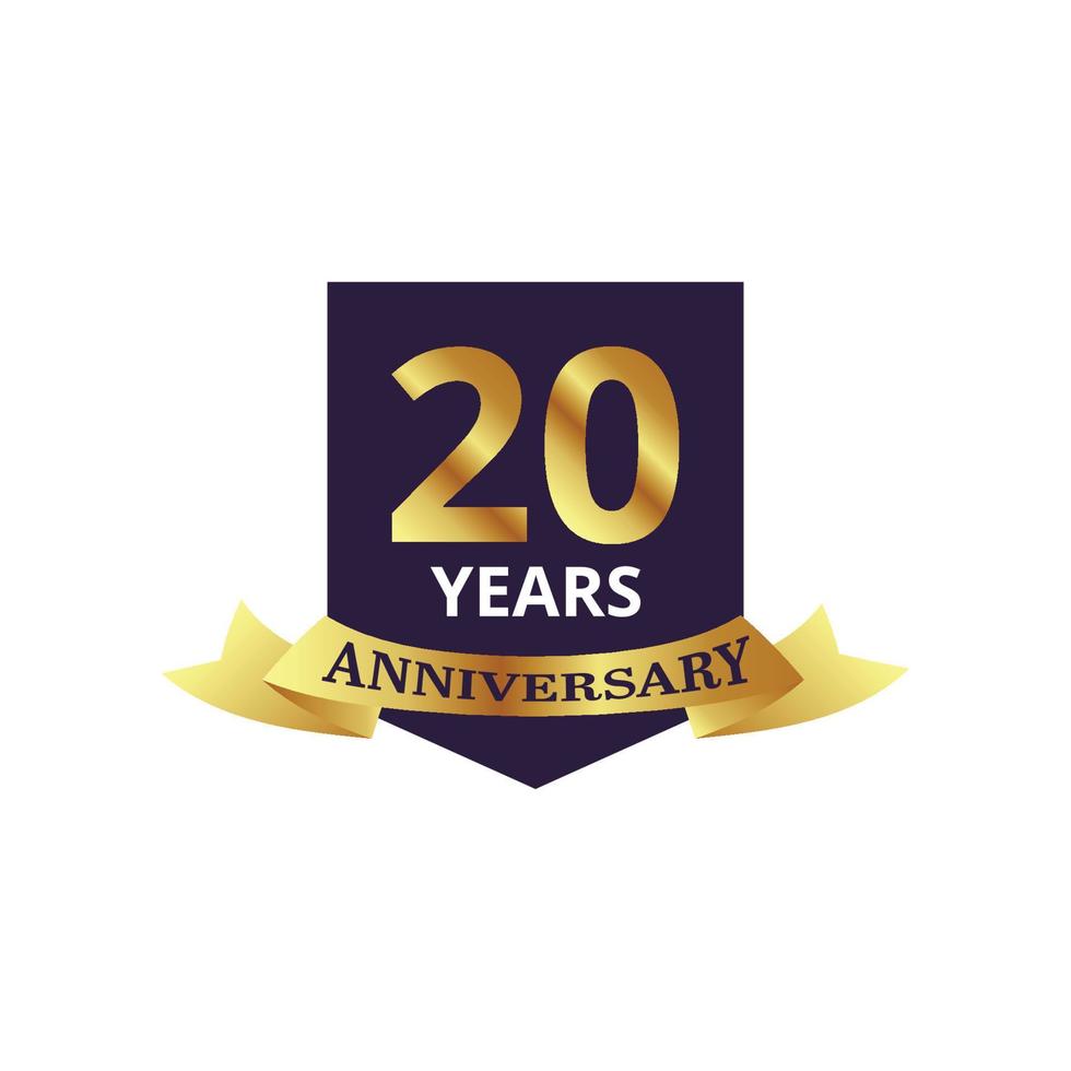 18 anni anniversario oro emblema logo design vettore