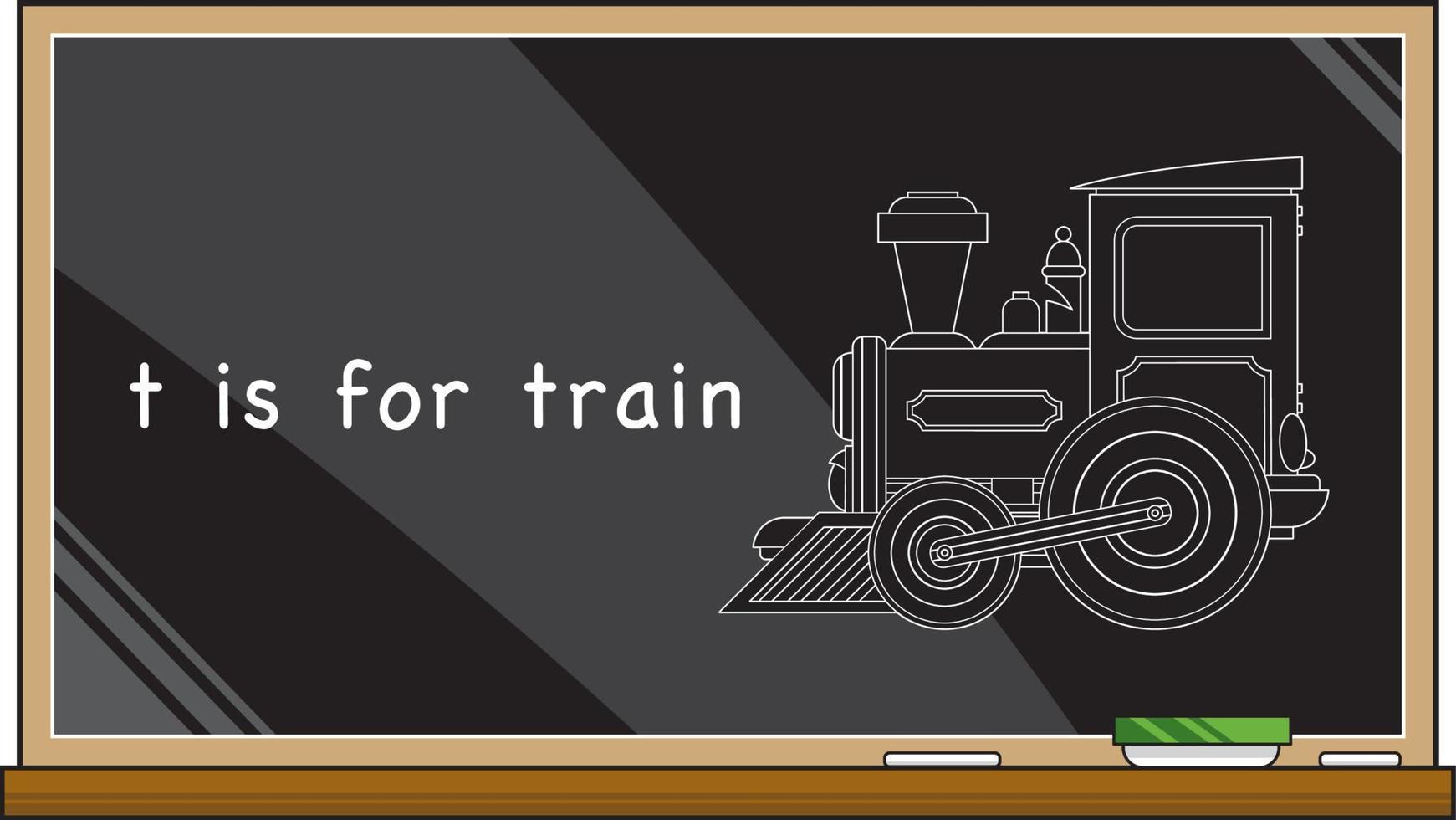 t è per treno - alfabeto apprendimento illustrazione vettore