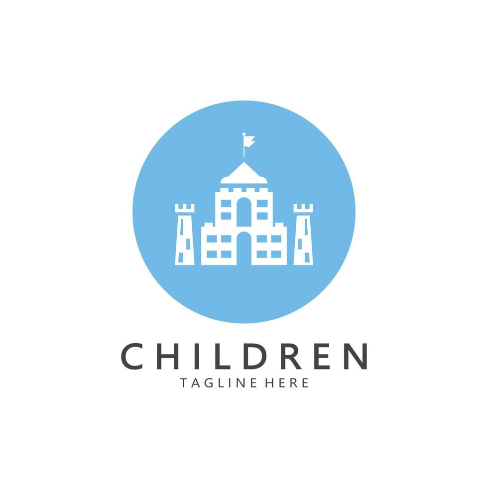 scuola materna logo design semplice vettore modello icona illustrazione, per istruzione, gruppo di gioco, bambini apprendimento casa, bambini scuola con un' moderno concetto