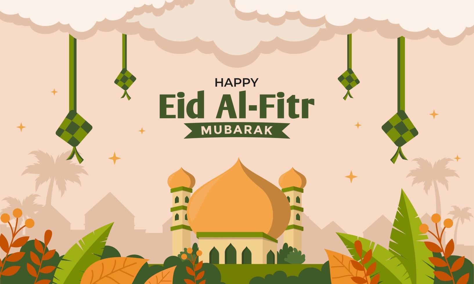 banner di sfondo eid mubarak vettore