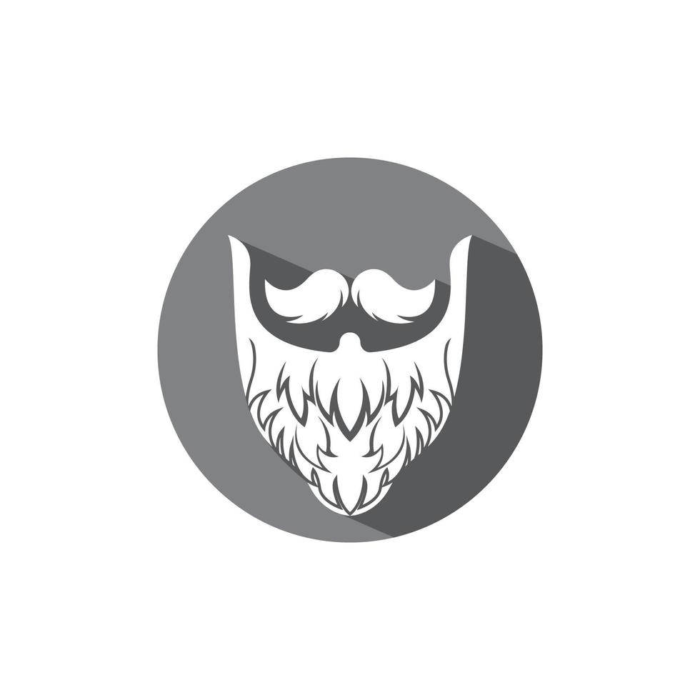 barba icona logo e baffi vettore