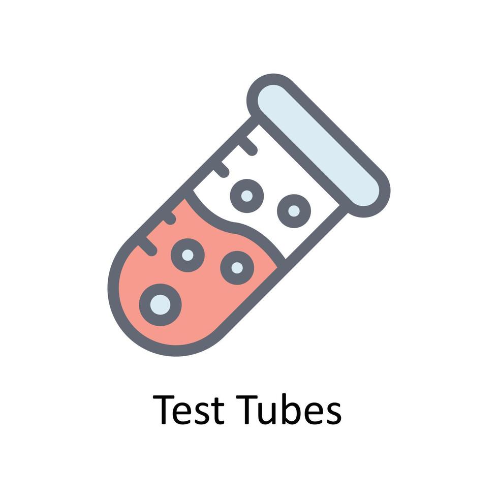 test tubi vettore riempire schema icone. semplice azione illustrazione azione