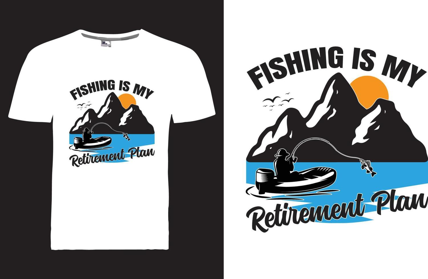 design t-shirt da pesca vettore