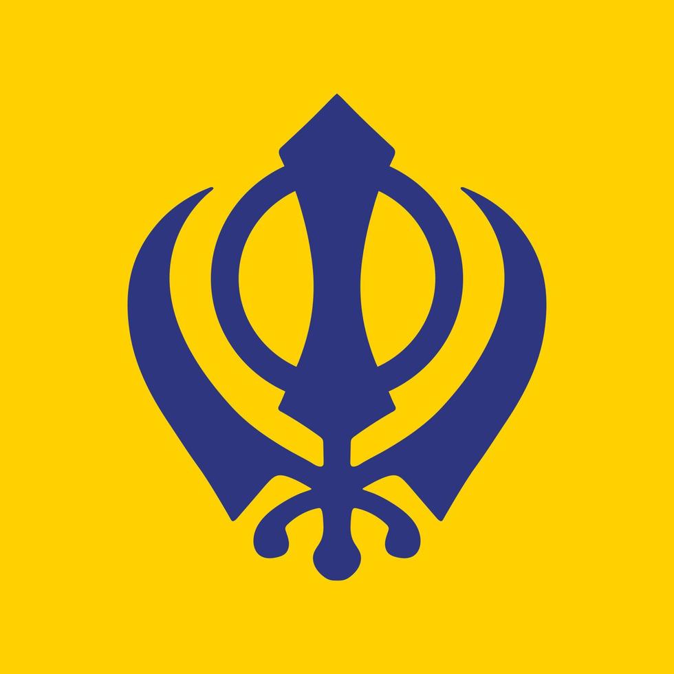 khalsa sikh religione impaurito simbolo icona vettore illustrazione