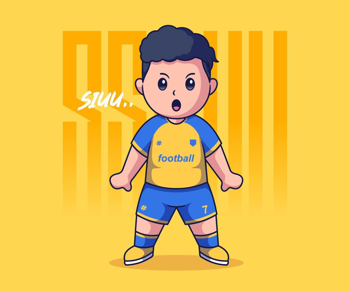 professionale calcio giocatore chibi personaggio vettore illustrazione, carino piatto cartone animato concetto.