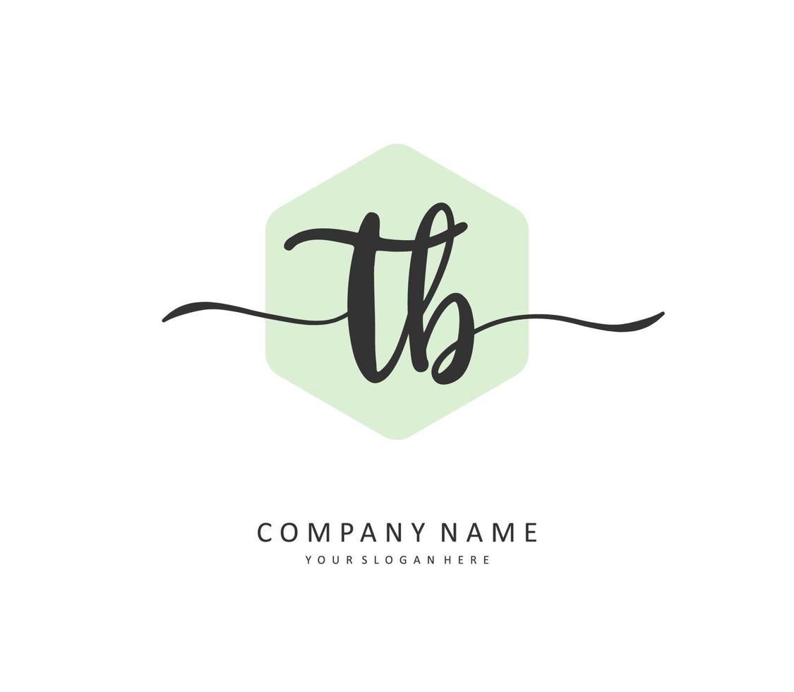 t B tb iniziale lettera grafia e firma logo. un' concetto grafia iniziale logo con modello elemento. vettore