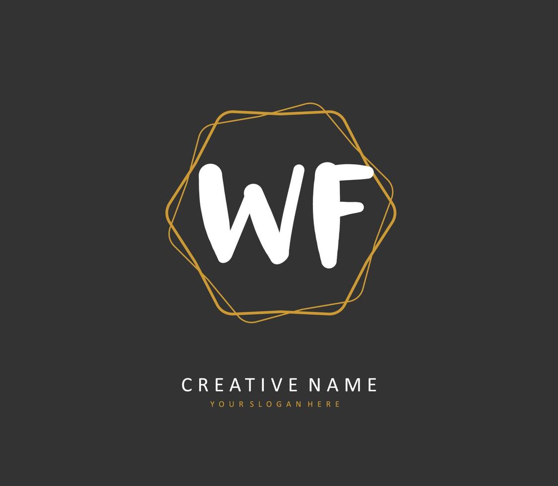 wf iniziale lettera grafia e firma logo. un' concetto grafia iniziale logo con modello elemento. vettore