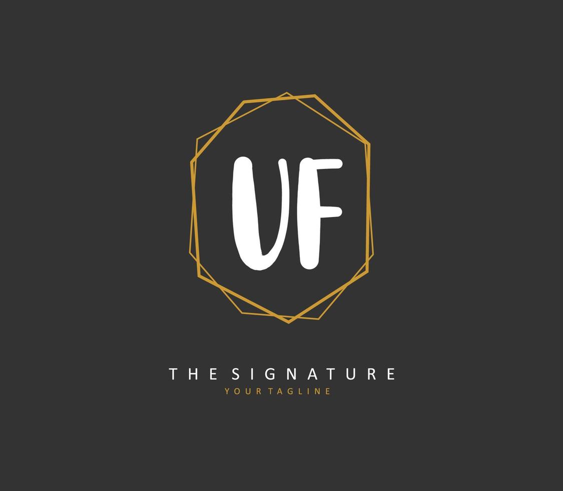 uf iniziale lettera grafia e firma logo. un' concetto grafia iniziale logo con modello elemento. vettore