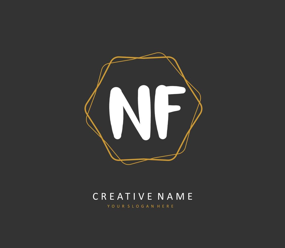 nf iniziale lettera grafia e firma logo. un' concetto grafia iniziale logo con modello elemento. vettore