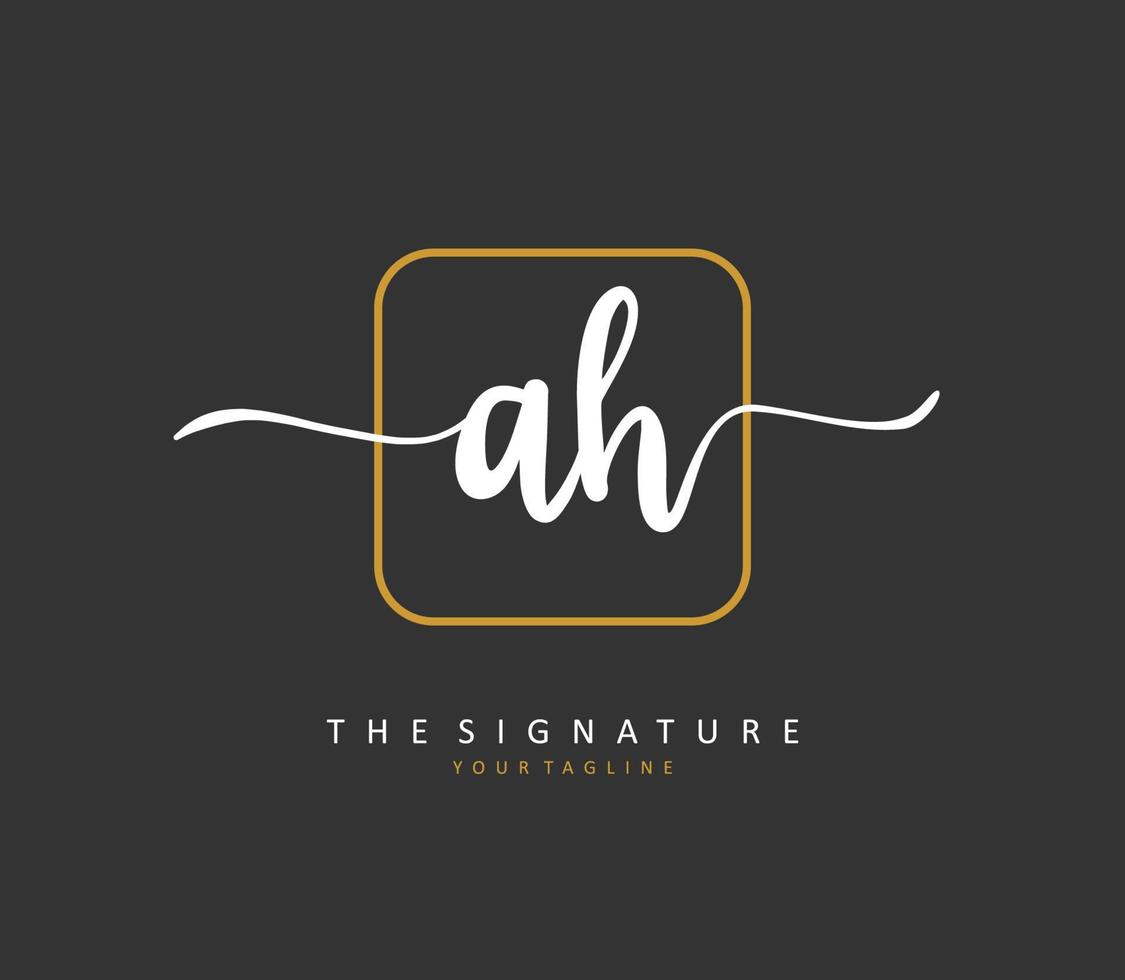 un' h ah iniziale lettera grafia e firma logo. un' concetto grafia iniziale logo con modello elemento. vettore