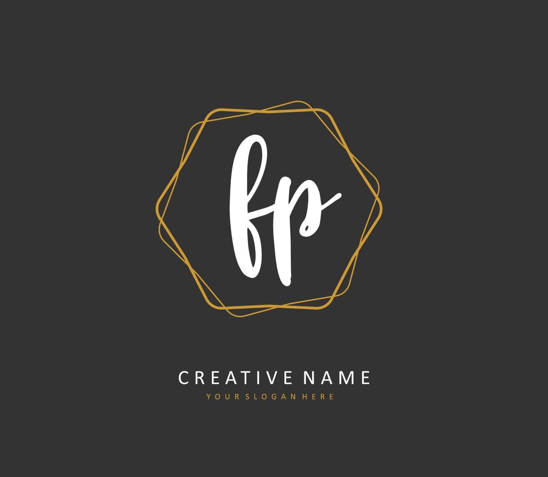 fp iniziale lettera grafia e firma logo. un' concetto grafia iniziale logo con modello elemento. vettore