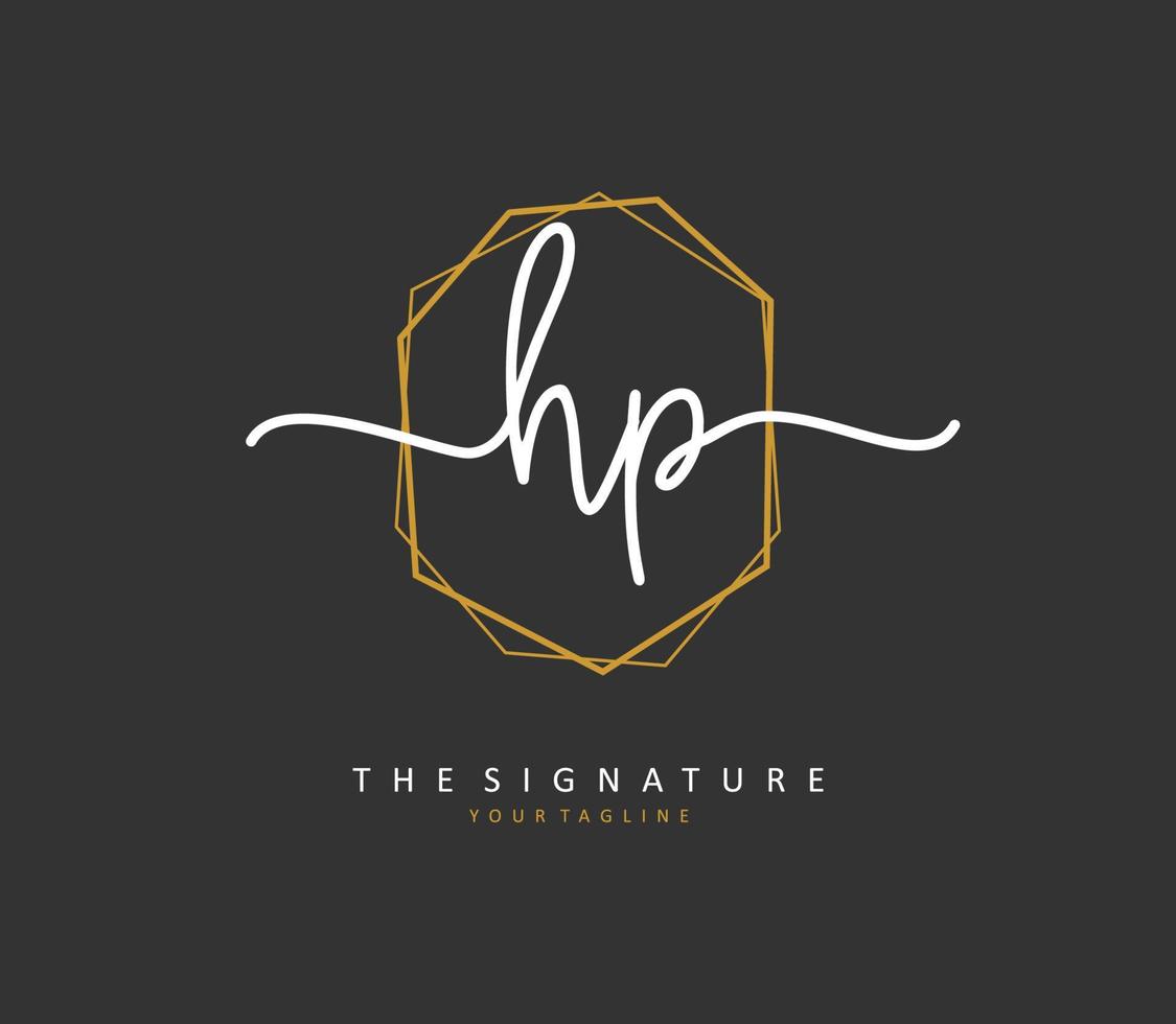 hp iniziale lettera grafia e firma logo. un' concetto grafia iniziale logo con modello elemento. vettore