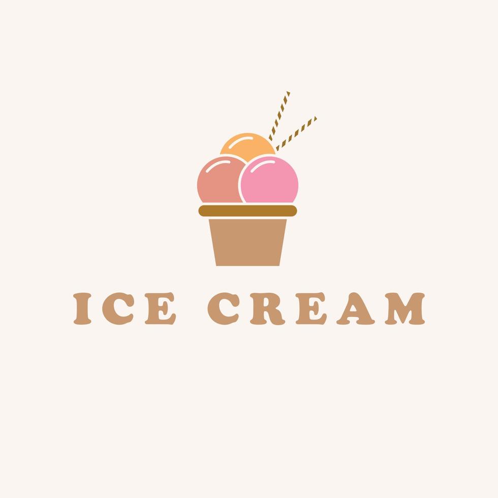 ghiaccio crema logo design. dolce ghiaccio crema Vintage ▾ logotipo. Cupcake logo modello. vettore