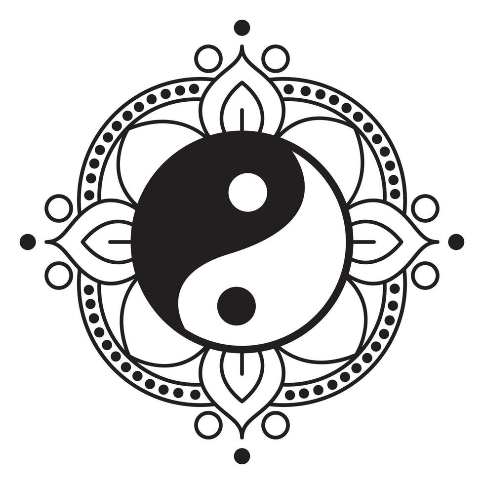 yin yang mandala vettore icona design. piatto icona.