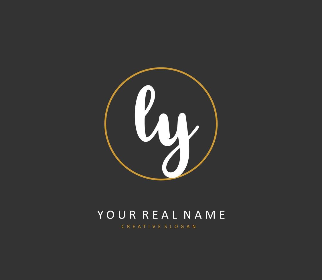 LY iniziale lettera grafia e firma logo. un' concetto grafia iniziale logo con modello elemento. vettore