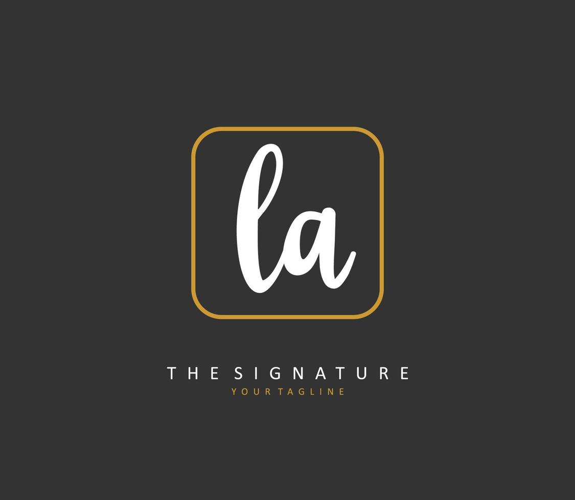 l un' la iniziale lettera grafia e firma logo. un' concetto grafia iniziale logo con modello elemento. vettore