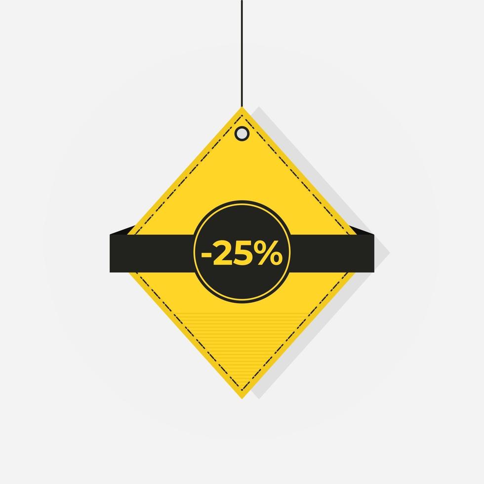 sconto vendita tag 25 off label vector