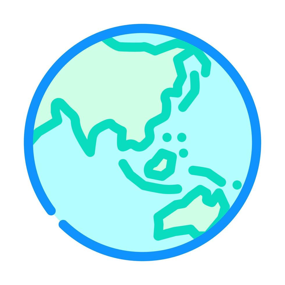 Asia terra pianeta carta geografica colore icona vettore illustrazione