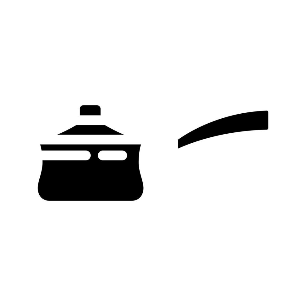 ceramica casseruola cucina pentolame glifo icona vettore illustrazione