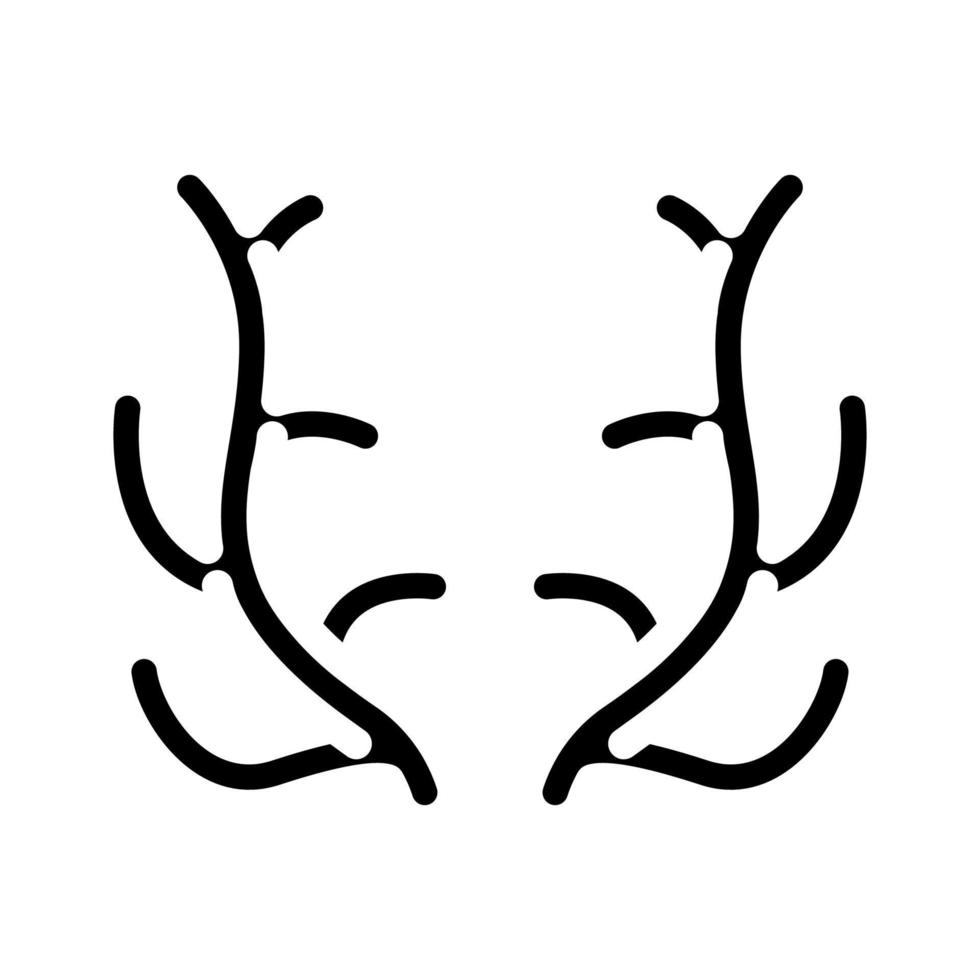 renna corno animale glifo icona vettore illustrazione