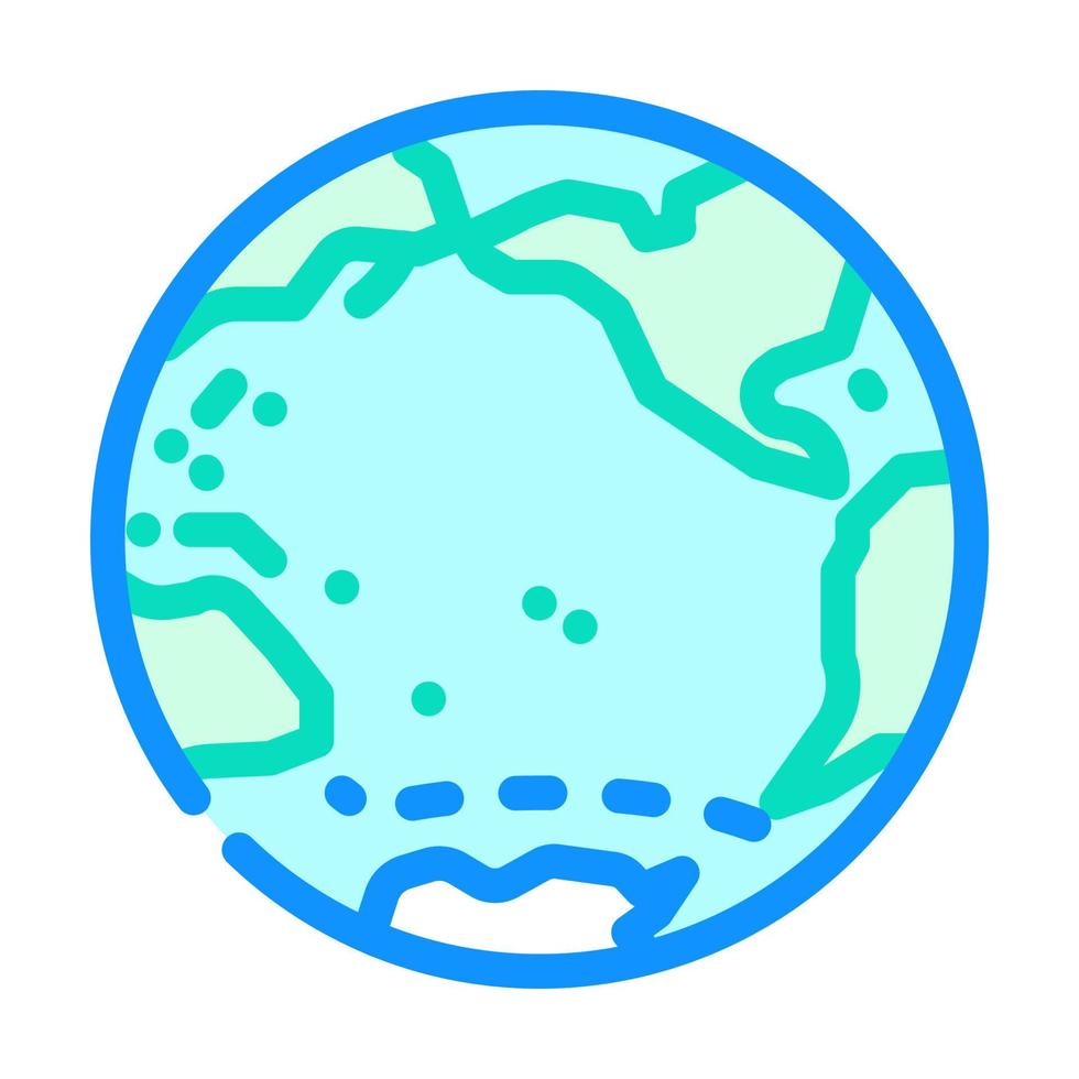 Pacifico oceano carta geografica colore icona vettore illustrazione