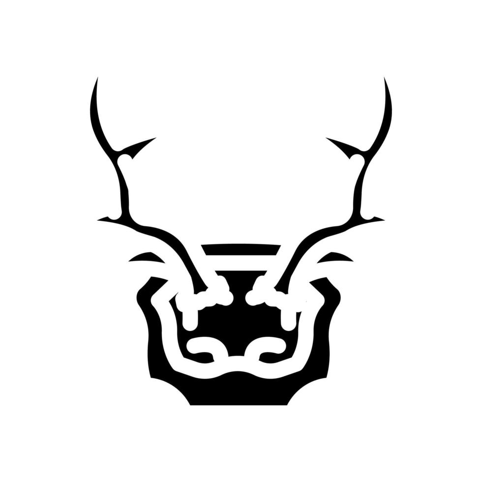 cranio cervo corno animale glifo icona vettore illustrazione