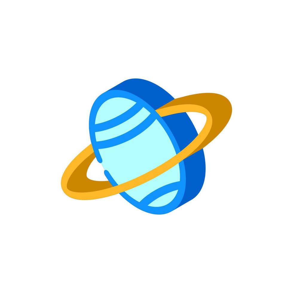 Urano pianeta isometrico icona vettore illustrazione