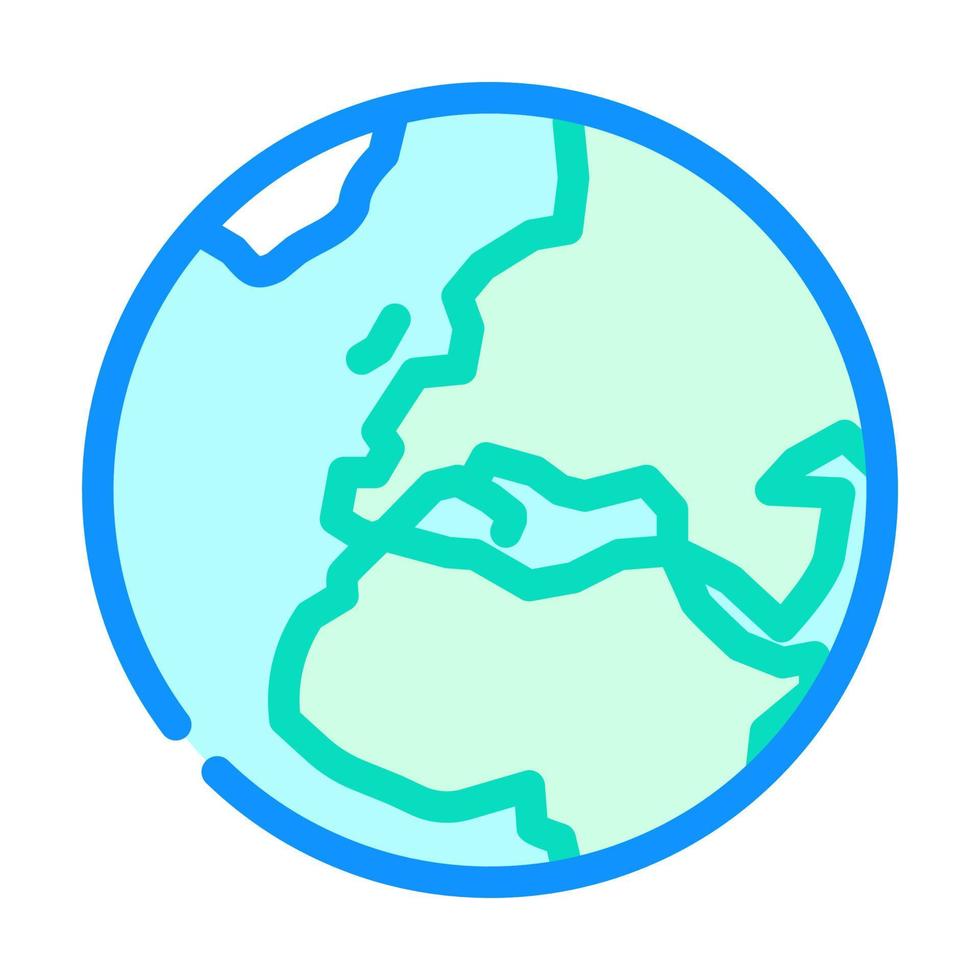 Europa terra pianeta carta geografica colore icona vettore illustrazione