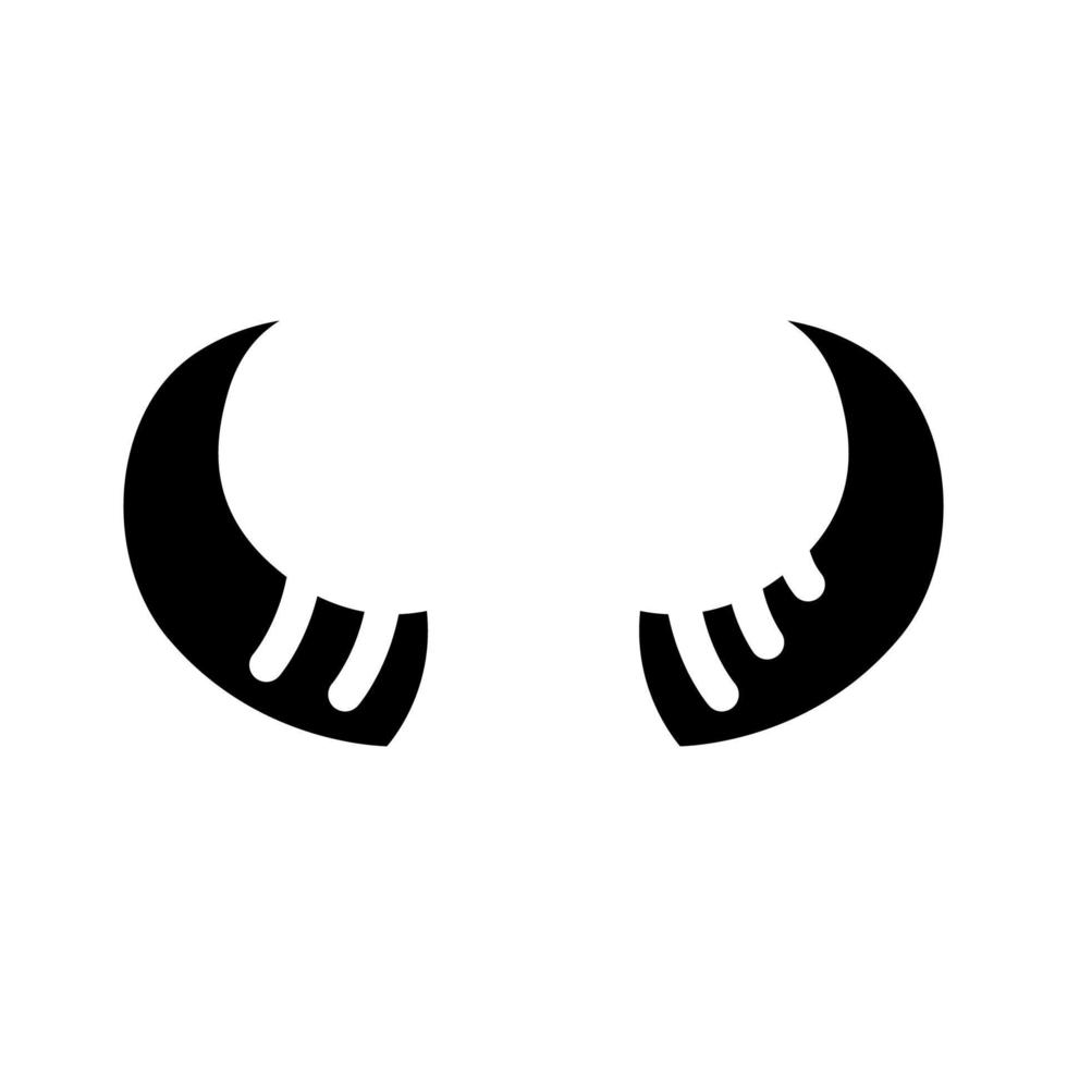 Toro corno animale glifo icona vettore illustrazione