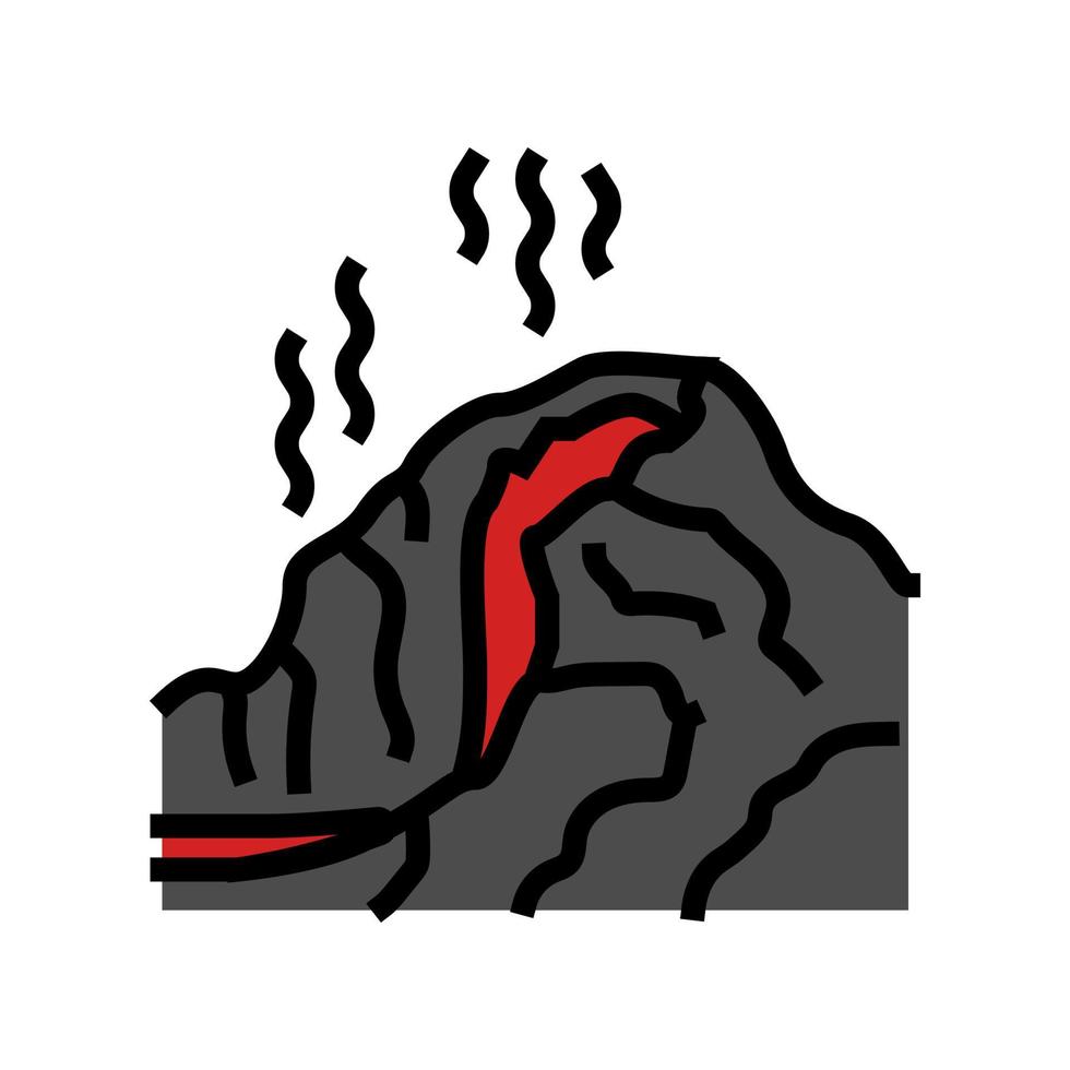 fuoco caldo vulcano colore icona vettore illustrazione