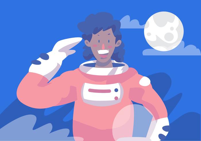 Donne di colore astronauta vettore