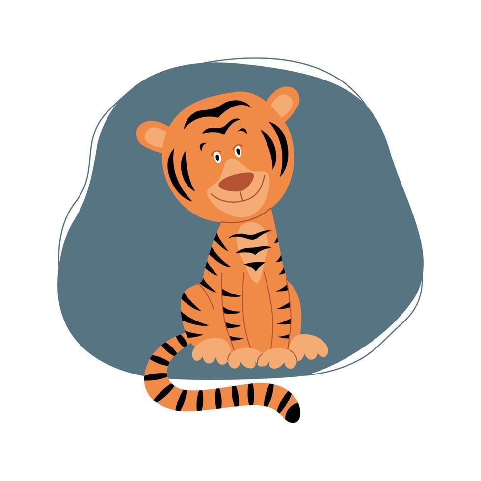 divertente tigre. simbolo di il anno secondo per il Cinese calendario clipart. vettore illustrazione nel un' piatto stile.