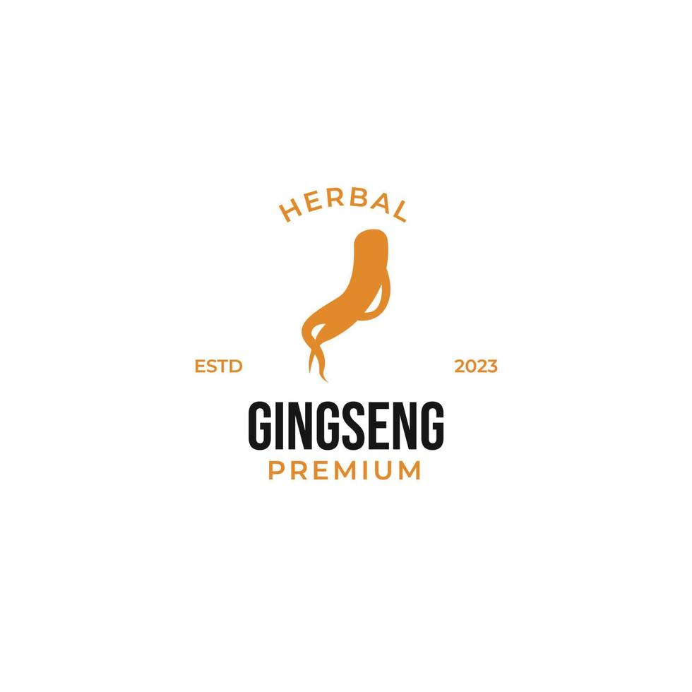 piatto ginseng logo erbaceo per medicina vettore naturale erbaceo design illustrazione idea