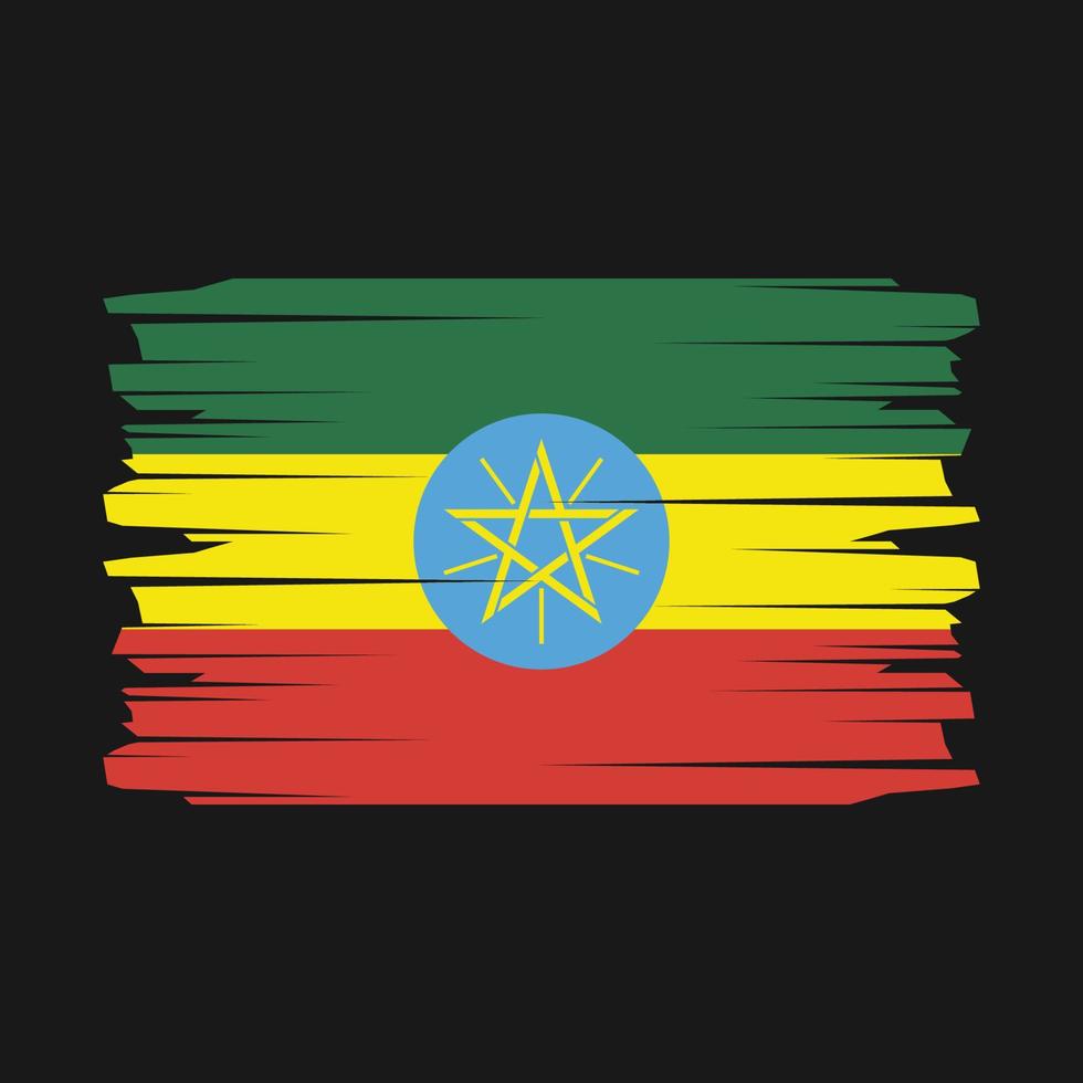 Etiopia bandiera spazzola vettore