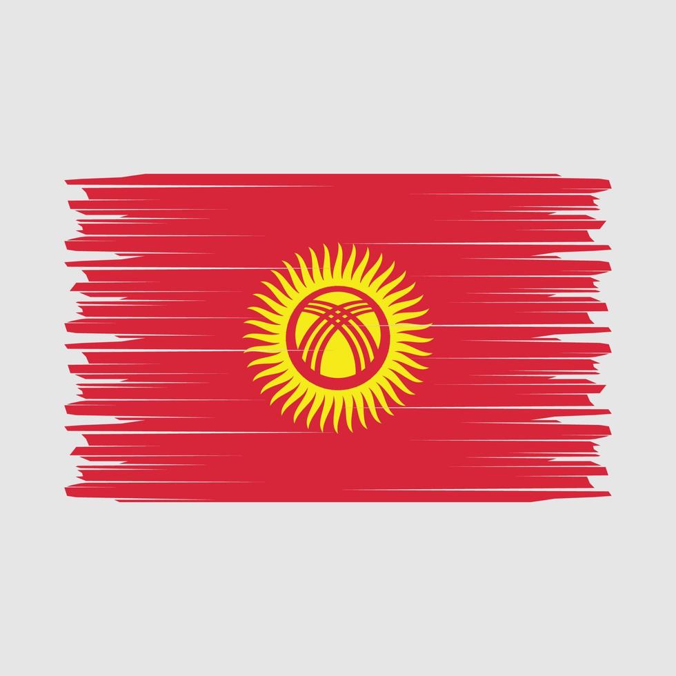 Kyrgyzstan bandiera spazzola vettore