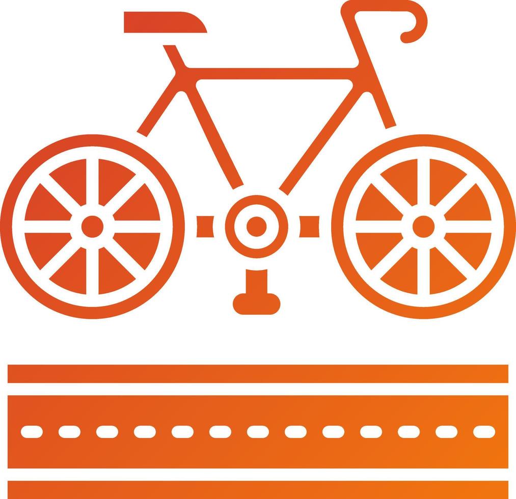 bicicletta corsia icona stile vettore