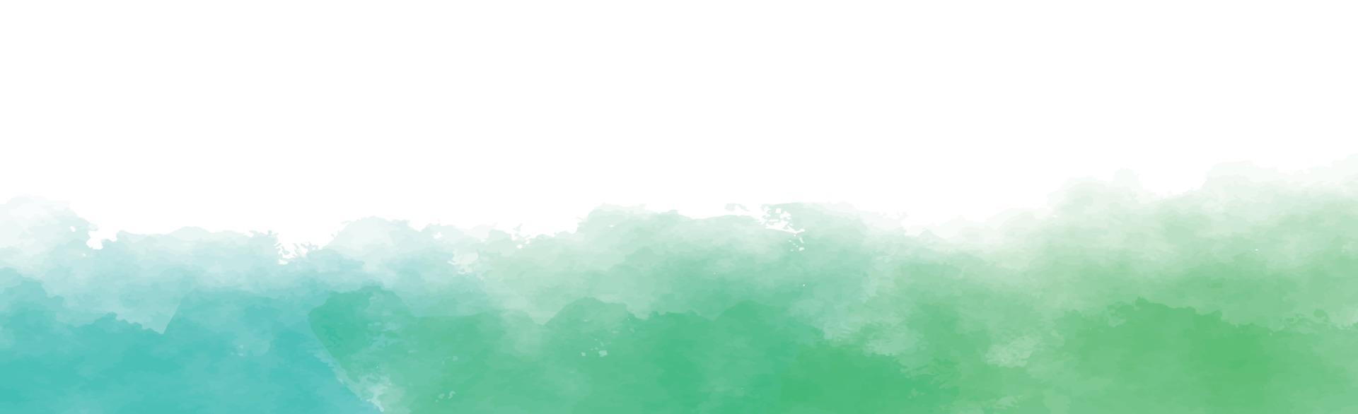 trama panoramica di acquerello verde realistico su sfondo bianco - vettore