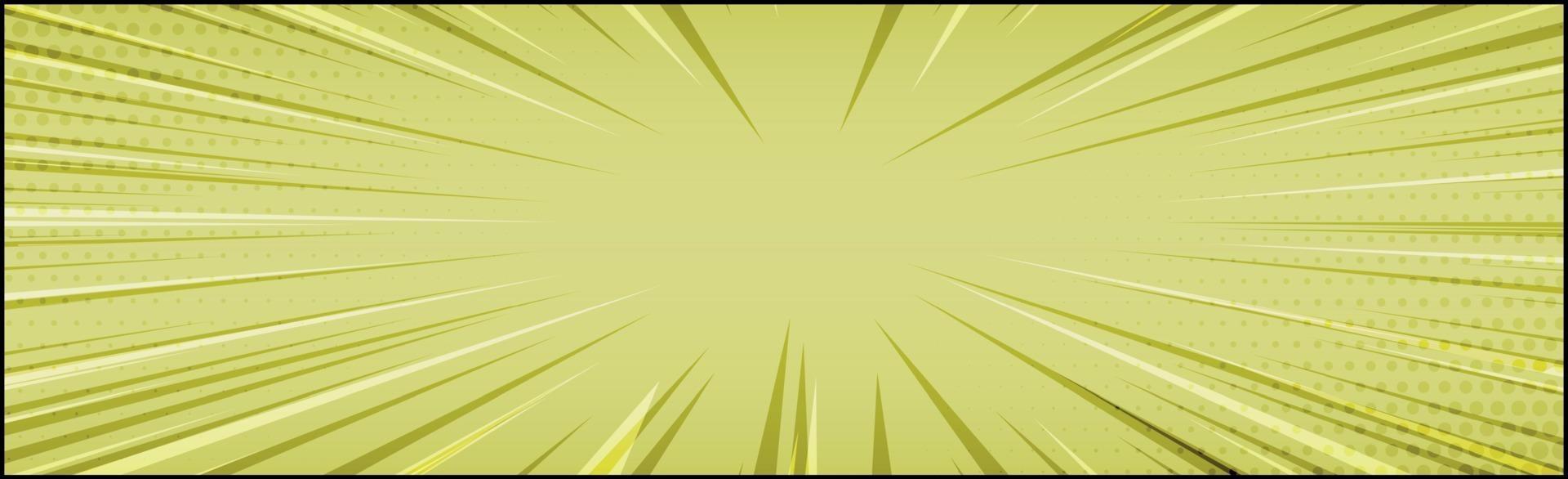 zoom comico giallo panoramico con linee - vettore