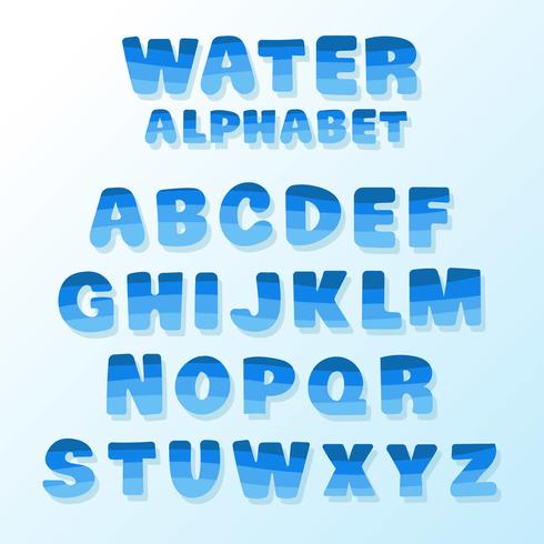 Acqua alfabeto vettoriale