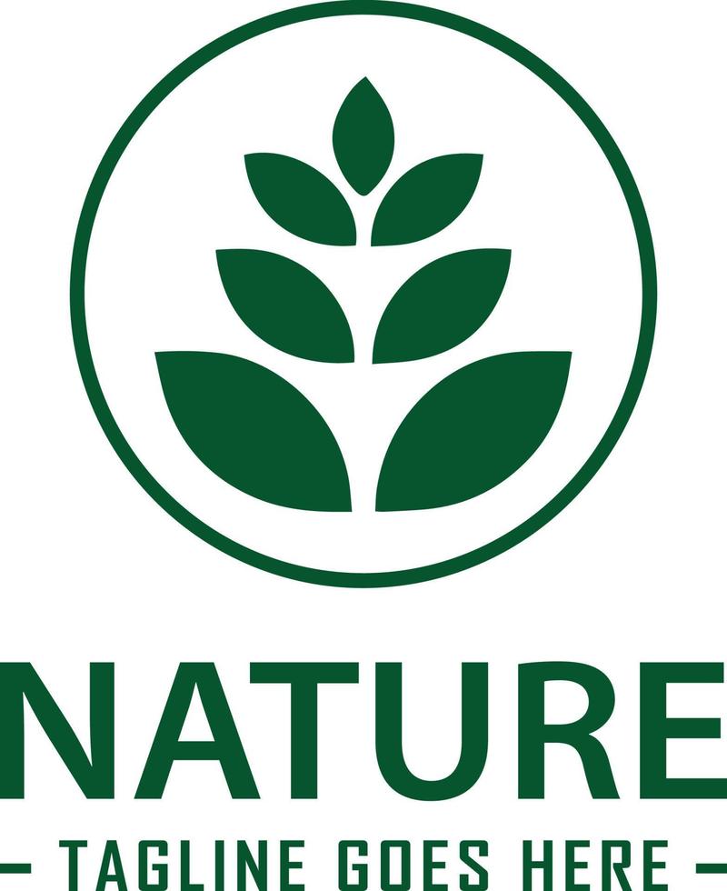 un' naturale e energico logo design con un' verticale foglia nel un' cerchio telaio, che rappresentano crescita, stabilità, e equilibrio. il logo è Perfetto per aziende nel il eco-friendly o naturale vettore