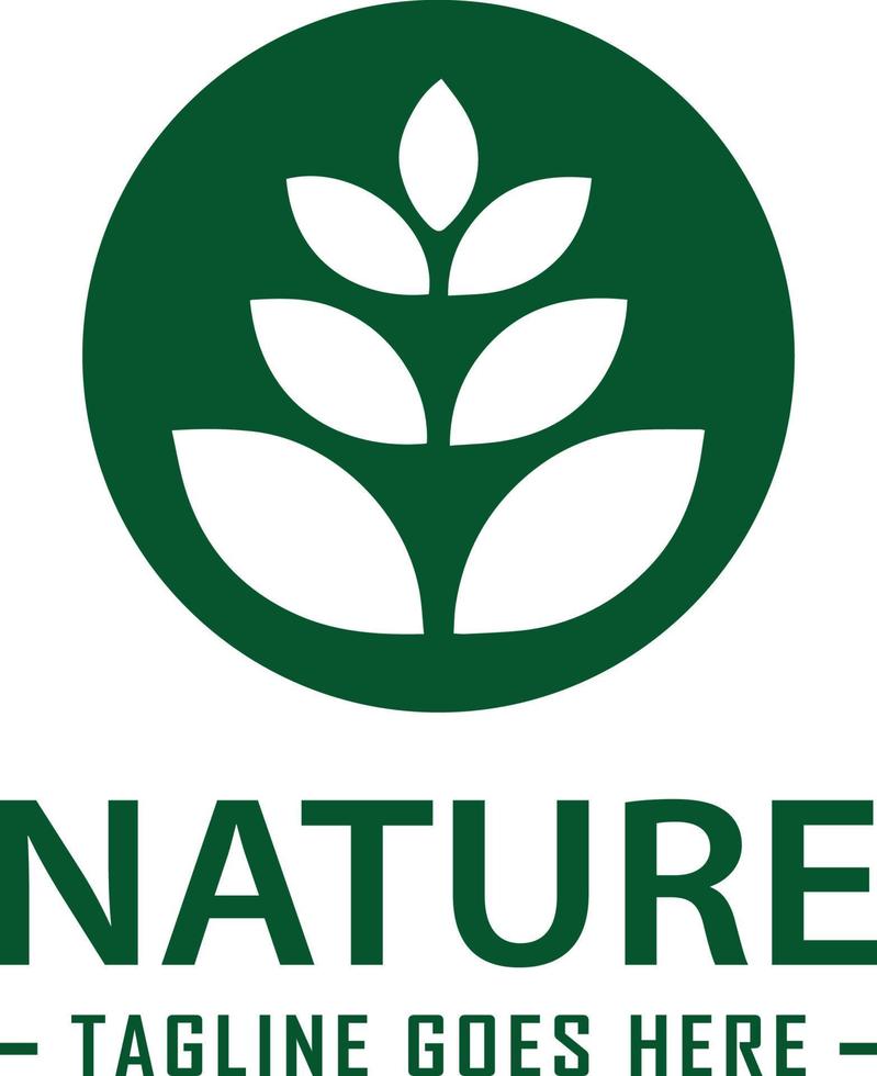 un' naturale e energico logo design con un' verticale foglia nel un' cerchio telaio, che rappresentano crescita, stabilità, e equilibrio. il logo è Perfetto per aziende nel il eco-friendly o naturale vettore