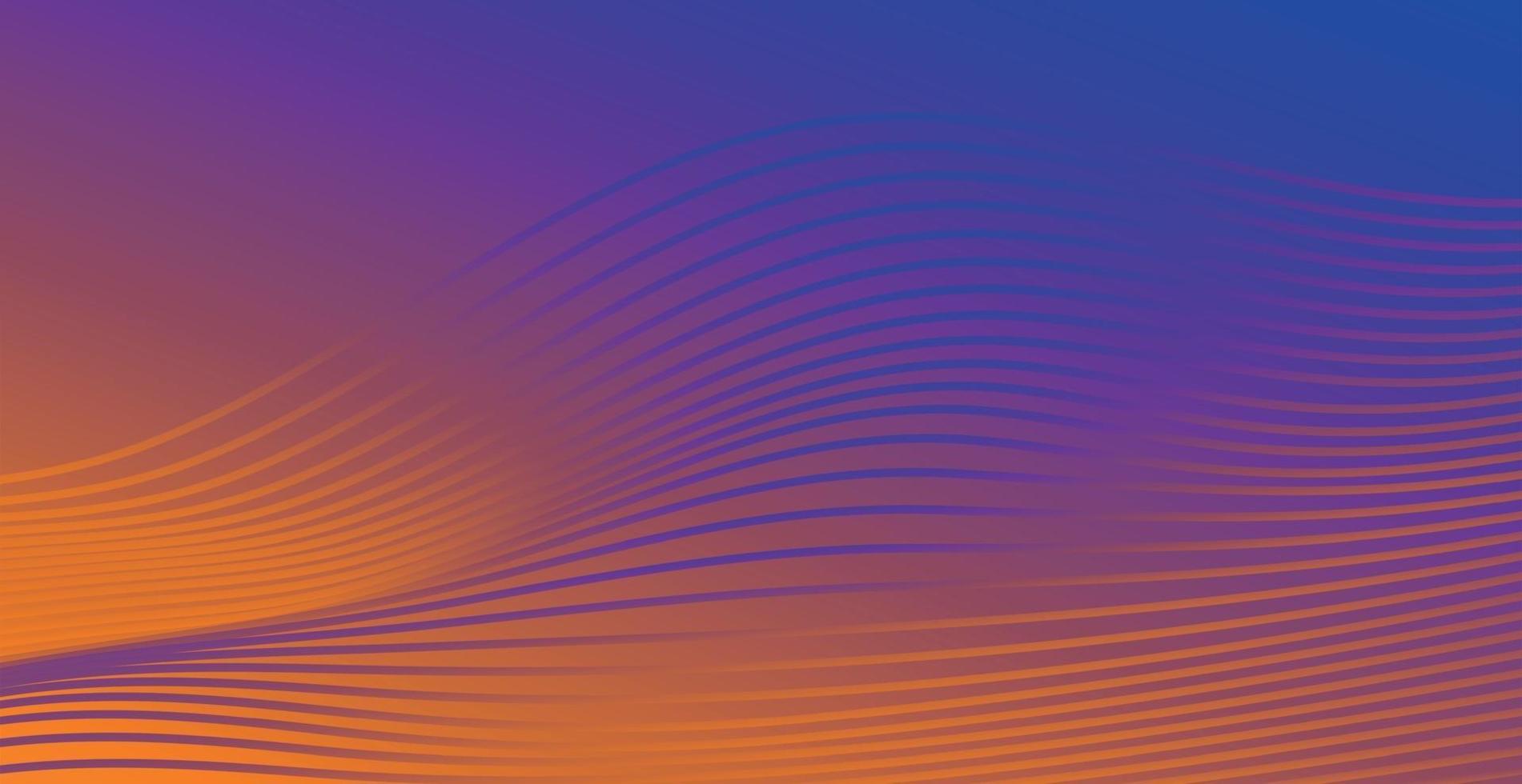 sfondo astratto viola-arancio con linee ondulate - vettore