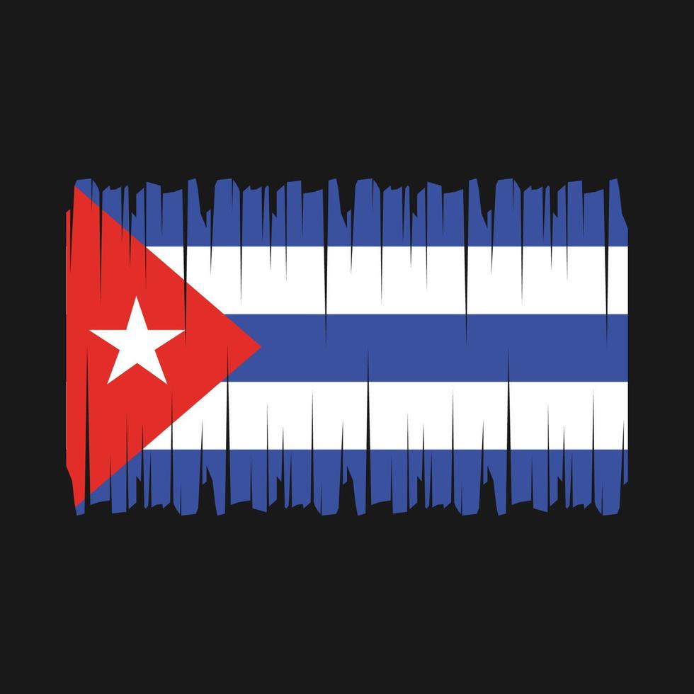 Cuba bandiera spazzola vettore