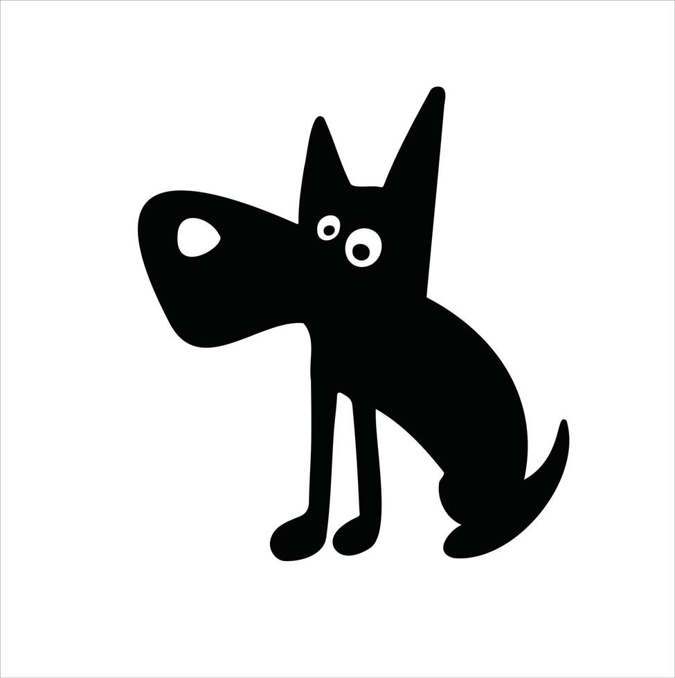 silhouette animale cartone animato lupo vettore illustrazione