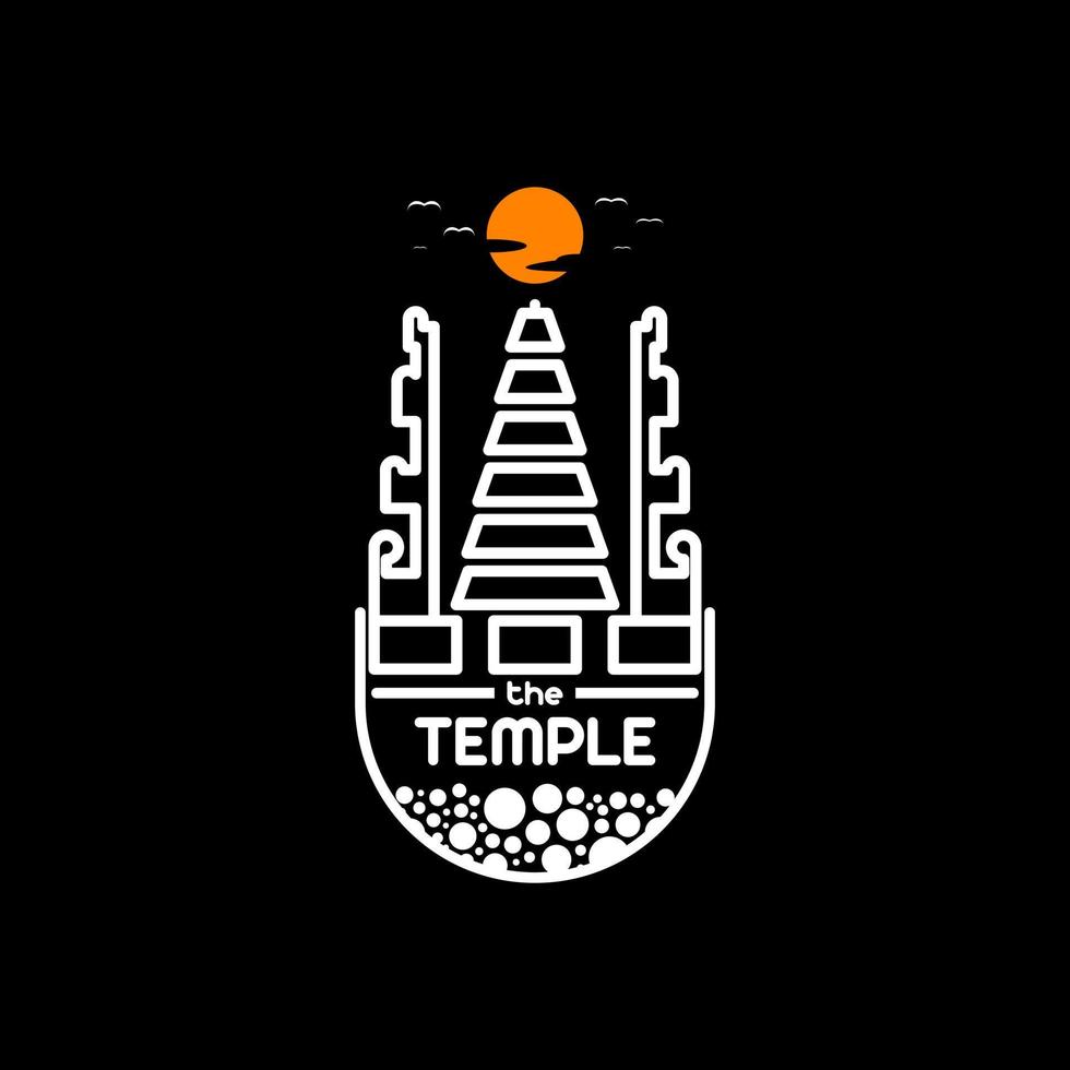 retrò tempio logo vettore