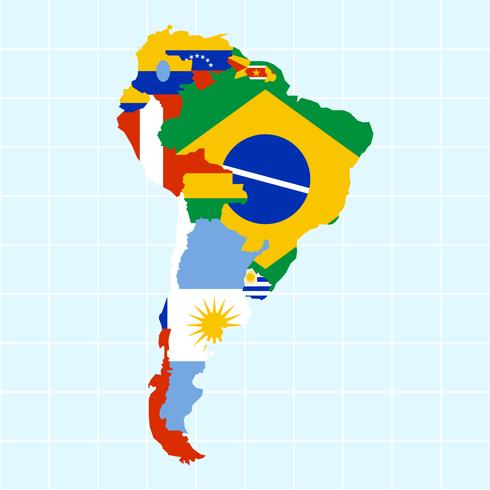 Vettori di mappa del Sud America moderno unico