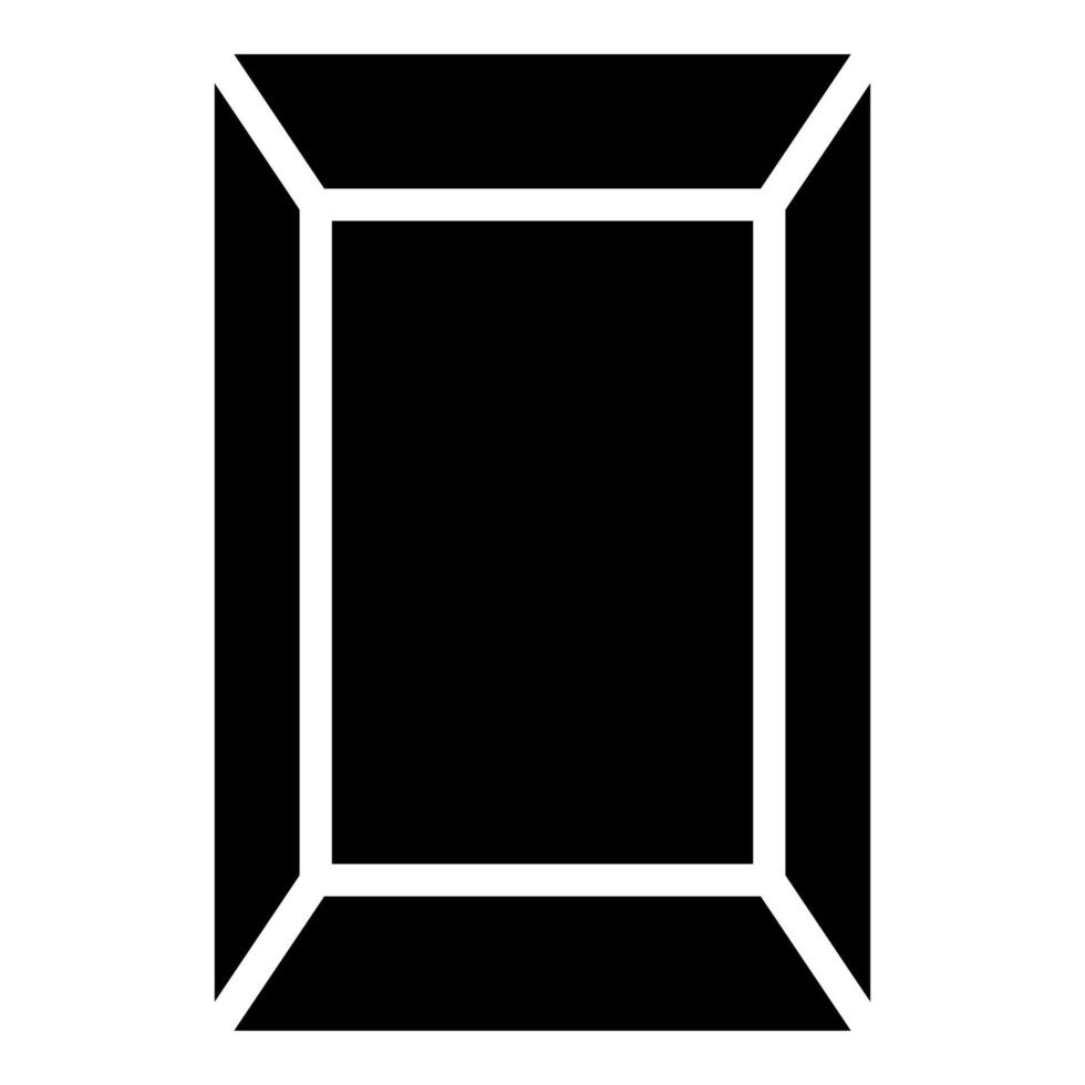 modello immagine rettangolare icona nero colore vettore illustrazione Immagine piatto stile